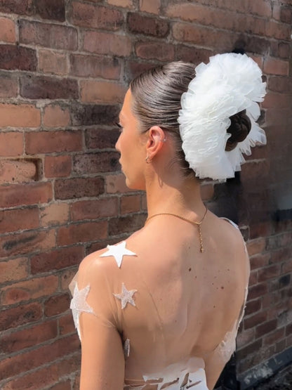 oversized tulle bridal scrunchie