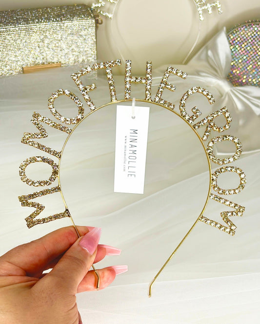 mom of the groom rhinestones headband